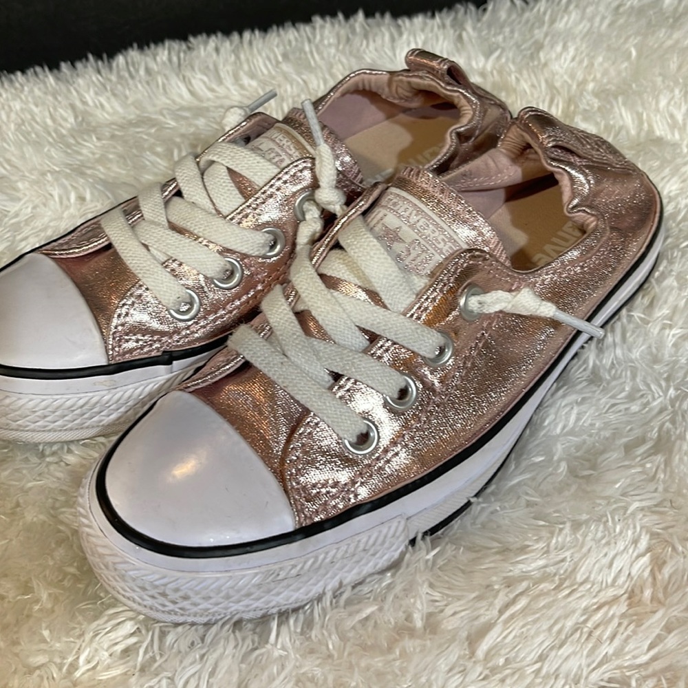 Converse 👟 shoes.the color is a beautiful rose gold with a little shimmer.